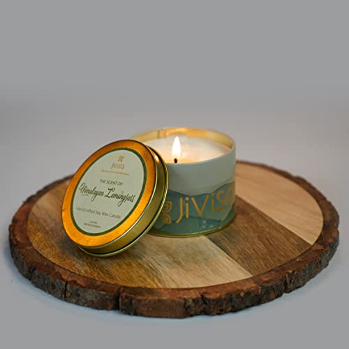 Jivisa Scented Candles with Exotic Aroma of Lemongrass for Home & Bedroom | 30 Hours Burning | Pack