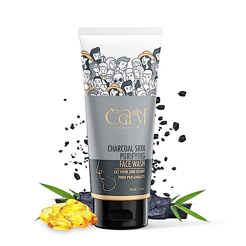 Caryl Charcoal Skin Purifying Face Wash Deep Pore Cleansing Oil Control Travel Size for Men and