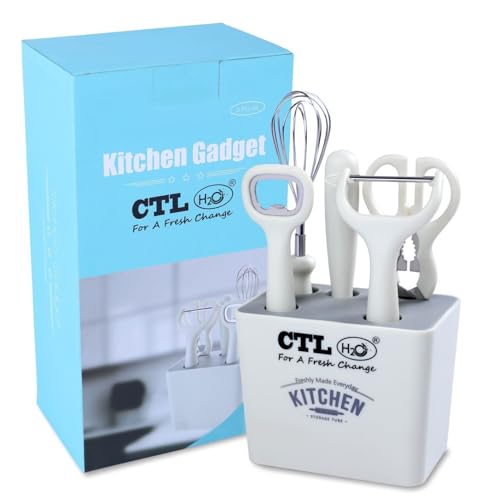 CTLH20 Complete 6-Piece Kitchen Gadgets Set with Anti-Slip Handles and Stylish Holder - Essential
