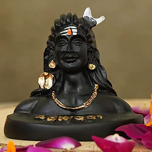 TIED RIBBONS Decorative Small Adiyogi Statue Shiva Idol for Car Dashboard Home Decor Pooja Room
