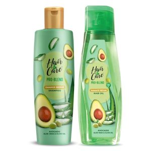 Hair & Care Pro Blend Damage Repair Hair Shampoo+Oil Combo (300ml+300ml) with Avocado, Aloe Vera and