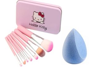 New Women's 7 Makeup Brush With Storage Box And Makeup Sponge Powder Puff Beauty Blender Face Color