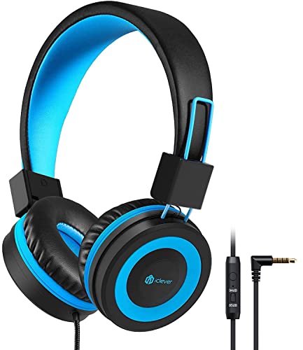 iClever Kids Wired Headphones for Boys, Headphones for Kids, Over Ear Headphones with Mic Safe
