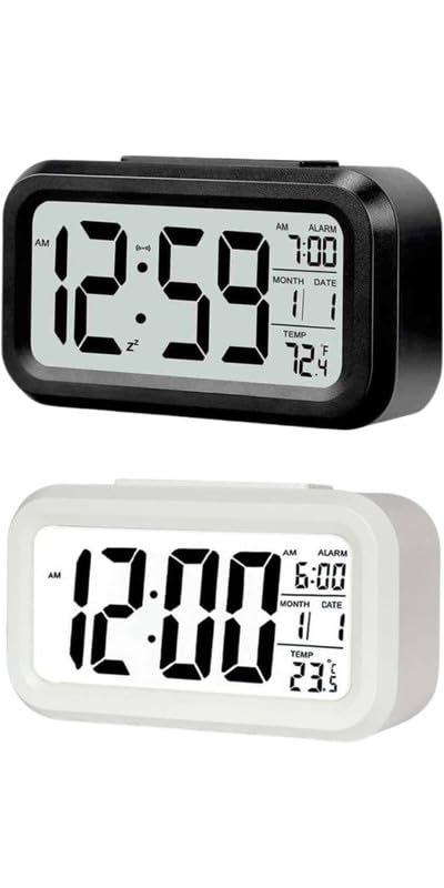 SHREE HANS CREATION Digital Alarm Clock with Automatic Sensor,Date and Temperature, Morning Walk