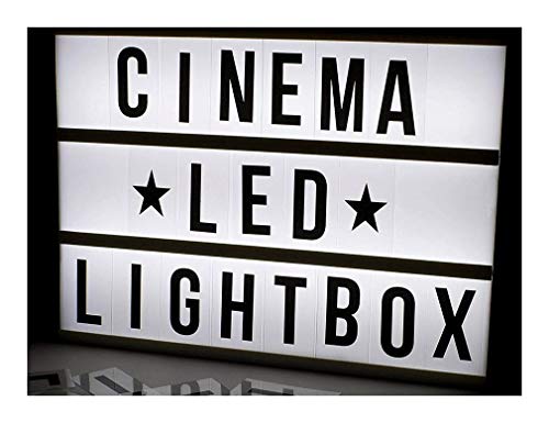 Store2508 Cinema Light Box A4 Size with Both Black & Colour Letters and Symbols Set DIY Cinematic