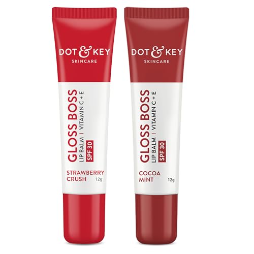 Dot & Key Gloss Boss Lip Duo | Strawberry Crush SPF 30 Lip Balm 12gm & Cocoa Mint SPF 30 Lip Balm