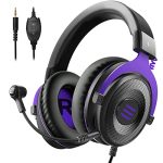 Eksa E900 Stereo Gaming Wired Over Ear Headphones With Mic With Noise Canceling - Purple