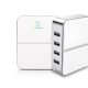 T Teclusive 6A 25W 4 USB Multi Ports Mobile Wall Charger | Rapid Charge Multi Mobile Travel Adapter