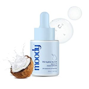Moody 2% Hyaluronic Face Serum with Niacinamide Peptides For Dewy Hydrated & Plumped Skin With 7D