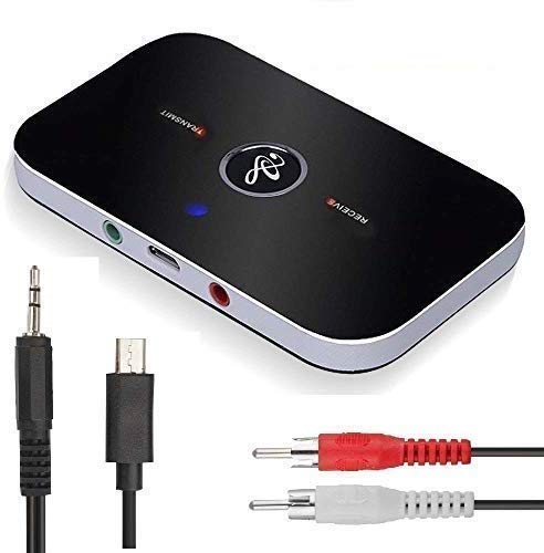 SHREEJIIH 2 in 1 Wireless Bluetooth Car Kit Multi-Functional Transmitter Receiver Audio Adapter with