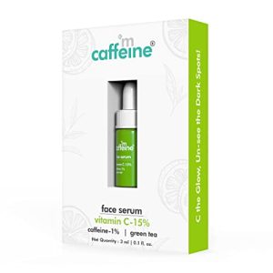 mCaffeine 15% Vitamin C Face Serum for Glowing Skin with Green Tea & 1% Caffeine | Reduces Dark