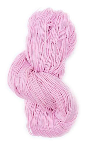 Prapti handicrafts 4 Ply Light Pink Cotton Yarn for Crochet and Knitting, Soft Crosia Threads, 160