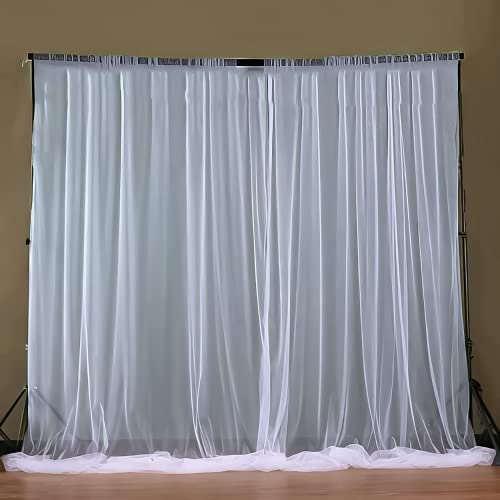 SpecialYou.in Pack of 3 White Net Backdrop Curtain(7 * 5 Feet) Backdrop Cloth for
