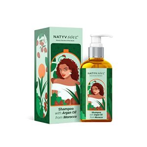 Natyv Soul Moroccan argan oil Shampoo | Anti frizz and Hair fall control Shampoo | Hair Styling &