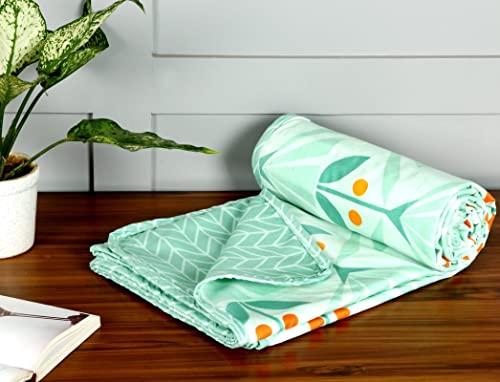 BSB HOME Pure Cotton 120 GSM Reversible Soft Lightweight Printed Double Bed Blanket/AC Dohar/Skin