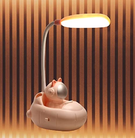 KharidoLive Plastic Astronaut Spaceship Lamp For Kids Study Table Bedroom (Orange, Usb