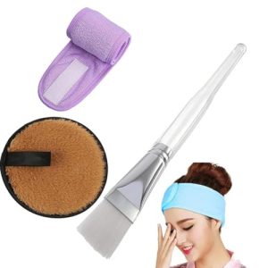 CRIYALE Facial Mask Applicator Brush, Reusable Makeup Remover Cleansing Pads and Non-Slip Spa