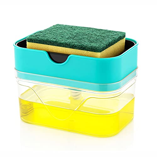 Golwyn® Kitchen Accessories Items Dispenser Soap Pump Sponge Holder Plastic Liquid Soap Dispenser