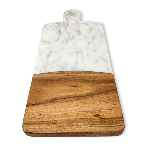 HASHCART Marble & Wood Cutting Board for Kitchen Decor Butcher Block Kitchen Chopping Board for Meat