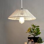 Decazone Cotton Waven Wicker Lamp Cone Shape Premium Ceiling Light Pendant Shade Handwoven For
