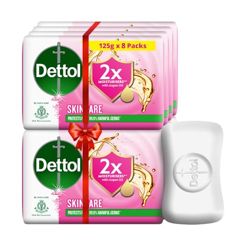 Dettol Skincare Moisturizing Beauty Bathing Soap Bar | With 2x moisturizers & Argan Oil| Softer