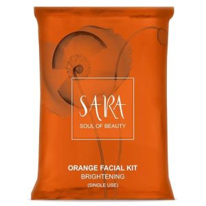 SARA Orange Facial Kit for Skin Cleansing & Brightening, 40gm | For Single Use