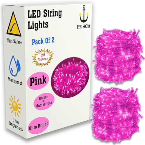 PESCA LED String Lights Serial Bulbs Ladi Decoration Lighting for Diwali Christmas (20 Meters) - Set