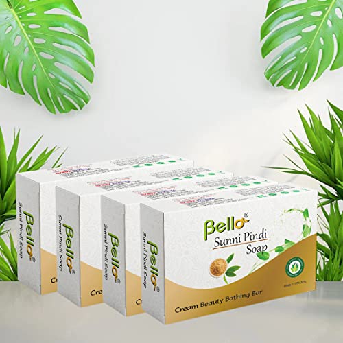 Bello Sunnipindi Soap | Cream Beauty Bathing Bar, 100G - Pack of 4