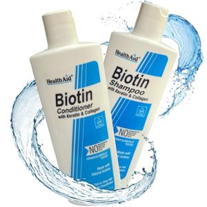 HealthAid Biotin Shampoo & Conditioner with Keratin & Collagen | Strengthen Hair, Adds Volume and