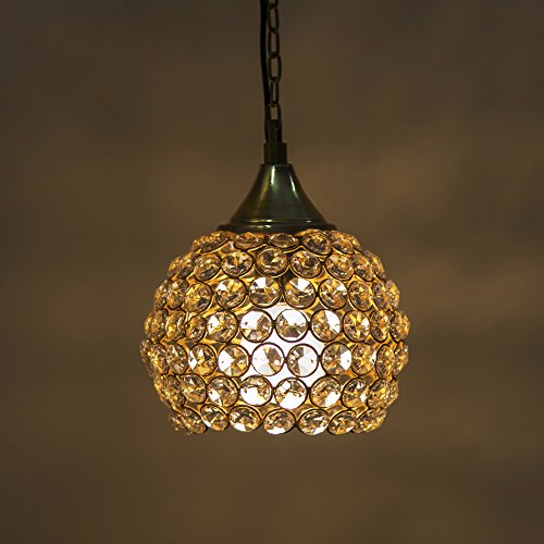 Homesake ® 25W Half Globe Crystal Hanging Pendant Light lamp , Golden White