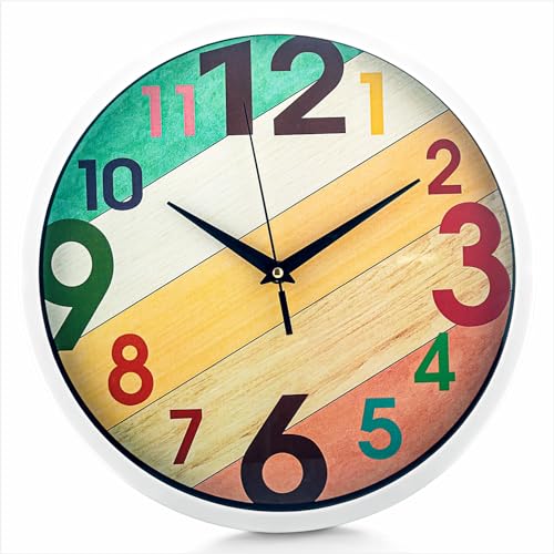 Hostacy Stylish Round Modern Wall Clock, Silent Non Ticking Modern Style Decor Clock, Easy to Read