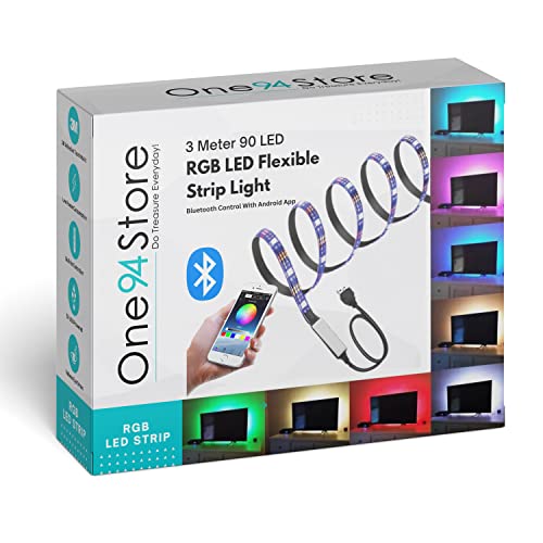 One94Store 3M Smart Bluetooth 5050 RGB LED Strip Light Kit - Flexible Multi-Color Lighting with USB
