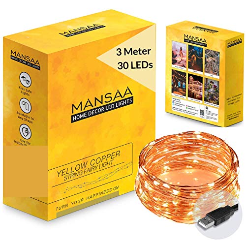 MANSAA Fairy Lights | 18 Months Warranty | 3 Meter, 30 LEDs | Lights for Home Decoration, Led Lights