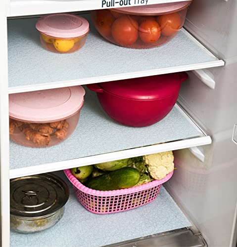 Kuber Industries Fridge Mats|PVC Floral Embossed Refrigerator Drawer Mat|Waterproof & Stain