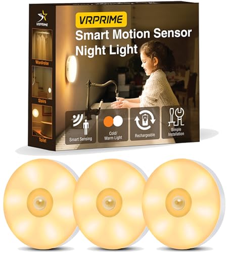 VRPRIME Rechargeable Motion Sensor Light for Home | Night Body Induction Lamp for Bedroom | Under