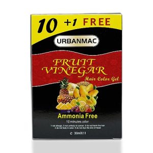 URBANMAC Fruit Vinegar Hair Gel Color Dye Pouch for Men and Women- 30ml x 11 (Set of 10 + 1 Free