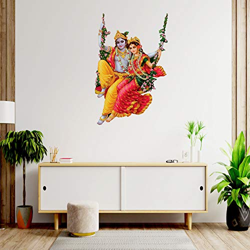 Masstone Radha Krishna Wall Stickers for Bedroom | Radha Krishna Wall Decor Stickers (41x61 CM) |