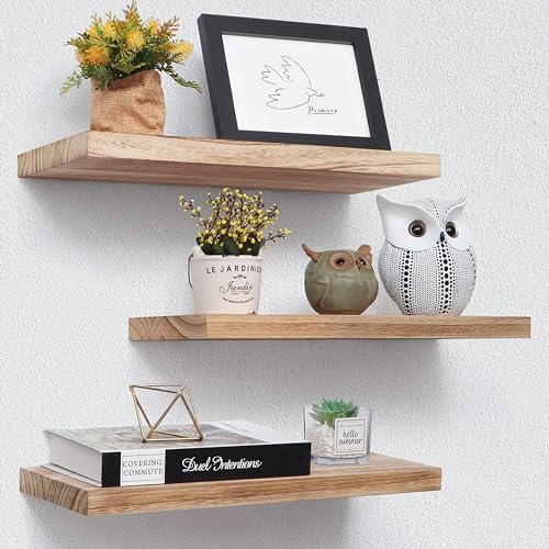Insight Arts Wall-Mounted Wooden Display Shelves with Sturdy Wooden Shelves for Storage in