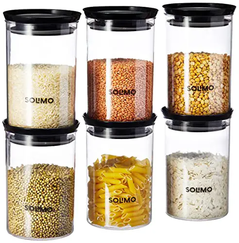 Amazon Brand - Solimo Plastic Storage Jar and Container Set I Air Tight & BPA Free Containers For