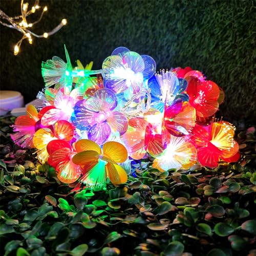 Meneon 20 Led Colorful Flower String Light, 4 Meter Fiber Optic Fairy Lights, Suitable for Indoor,