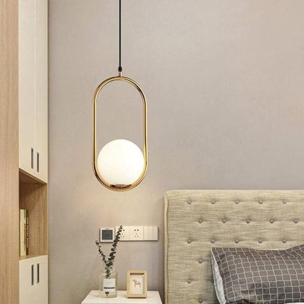 ATHARV DECOR Pendant Lighting Modern Style Chandelier,One Light Kitchen Lamp,Frosted Glass Globe