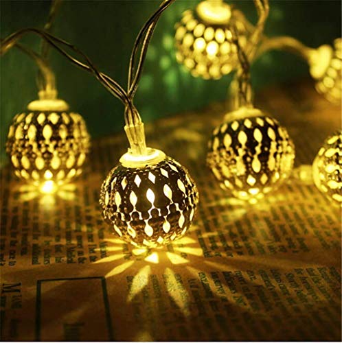 PESCA Plastic Moraccan Ball String Lights For Indoor Outdoor Decoration Diwali Light For Party