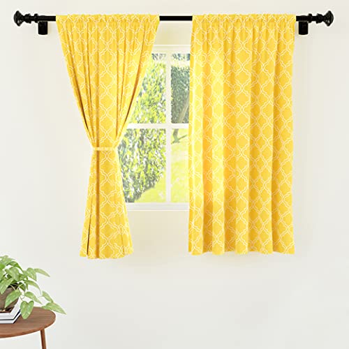 Encasa Homes Polyester Printed Window Curtain for 5 ft with Tie Back, Rod Pocket, Light-Filtering,