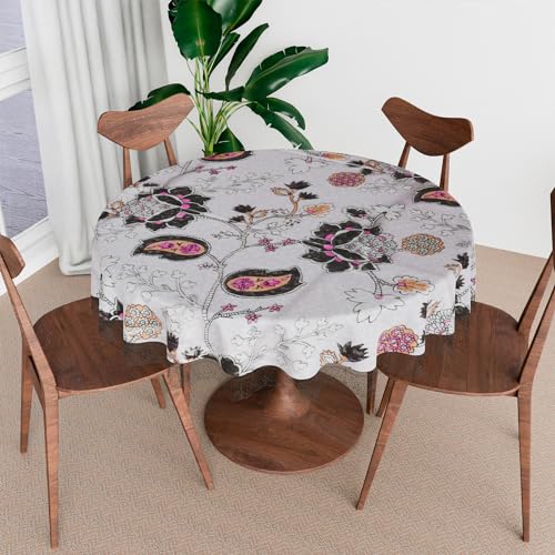 Kuber Industries Round Table Cover | PVC Table Cloth for Round Tables | 4 Seater Round Table Cloth |