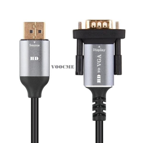 VOOCME HDMI to VGA Cable Gold-Plated 1080P HDMI Male to VGA Male Active Video (Male To Male) Adapter