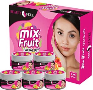 Professional Beauty Feel Vitamin Mix Fruit Facial Kit for Women & Men All Type Fairness [ Set of 5 ]