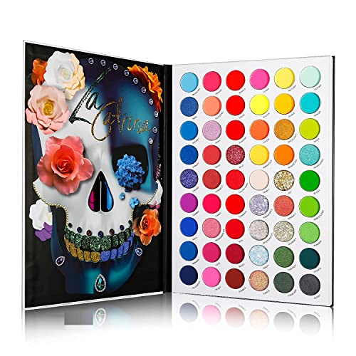 Beauty Glazed DELANCI Big Colorful Eyeshadow Palette Professional 54 Color Board Eye Shadow Bright