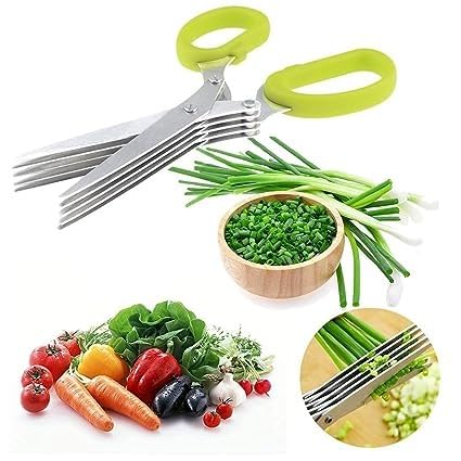 Shiyani Enterprise 5 Blade Vegetable Scissor Cutter Vegeatable Stainless Steel Peelers for Kitchen,