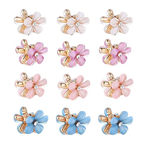 RedChimes Fashion 12 Piece Mix Korean Style Flower Hair Mini Clutcher Combo Set Hair Accessories for