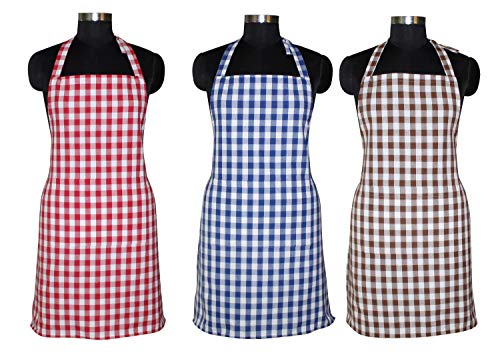 AIRWILL, 100% Cotton Yarn-dyed Designer Weaved Aprons, Sized 65cm in Width & 80cm in Length with 1